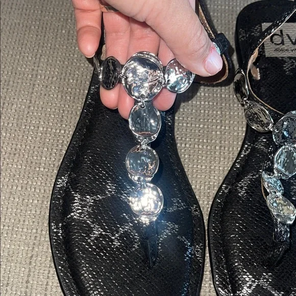 DV by Dolce Vita Black and Silver Sandals - Picture 2 of 4